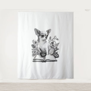 Chihuahua  Book  Coffee  Tea  Reading   Tapestry