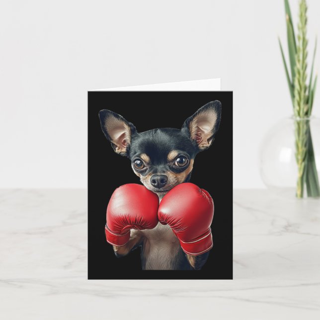 Chihuahua Boxing  Card (Front)