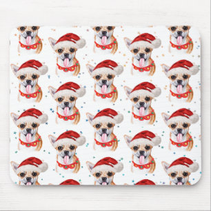 Chihuahua Breed Watercolor Dog Pattern Christmas Mouse Pad