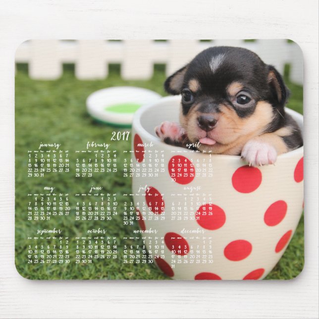 Chihuahua Calendar 2017 Custom Mouse Pad (Front)