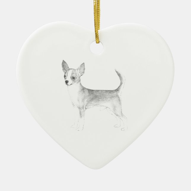 Chihuahua Ceramic Ornament (Front)