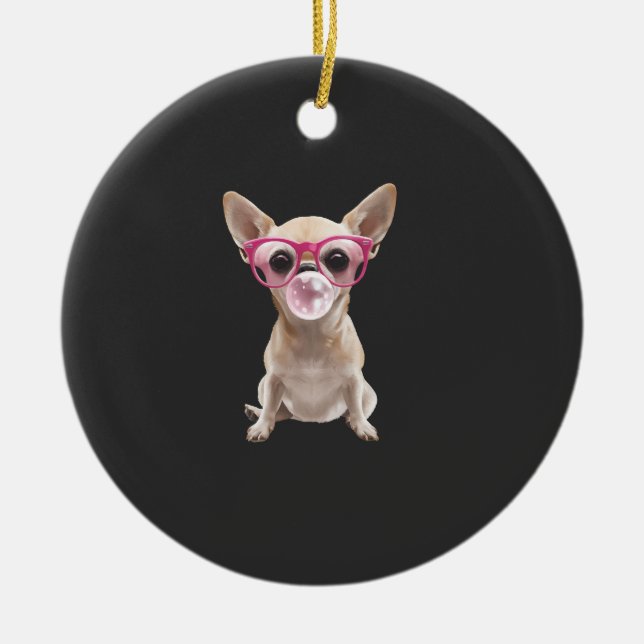 Chihuahua    ceramic ornament (Front)