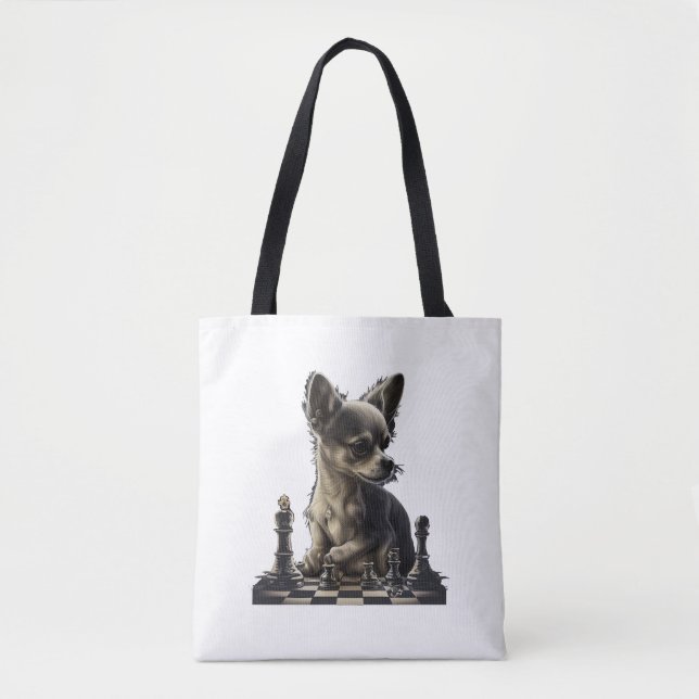 Chihuahua  Chess  Chess Player  Board  Queen  Tote Bag (Front)