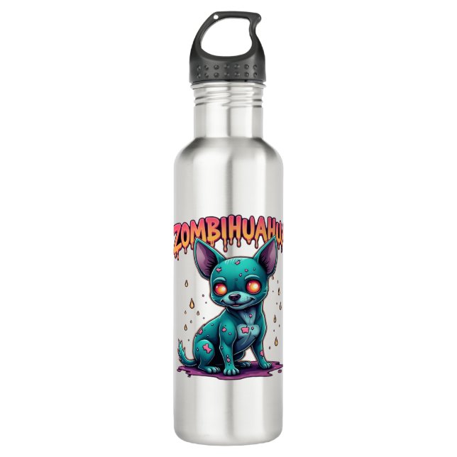 Chihuahua Chi Chichi Chiwawa Zombie Dog Halloween  710 Ml Water Bottle (Front)