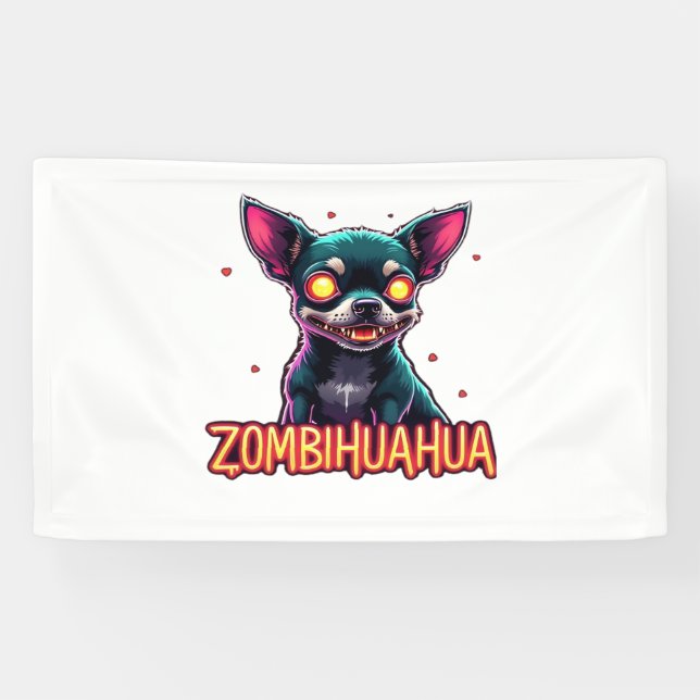 Chihuahua Chi Chichi Chiwawa Zombie Dog Halloween  Banner (Horizontal)