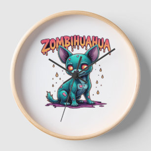 Chihuahua Chi Chichi Chiwawa Zombie Dog Halloween Clock
