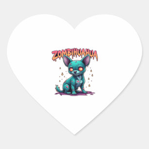 Chihuahua Chi Chichi Chiwawa Zombie Dog Halloween  Heart Sticker