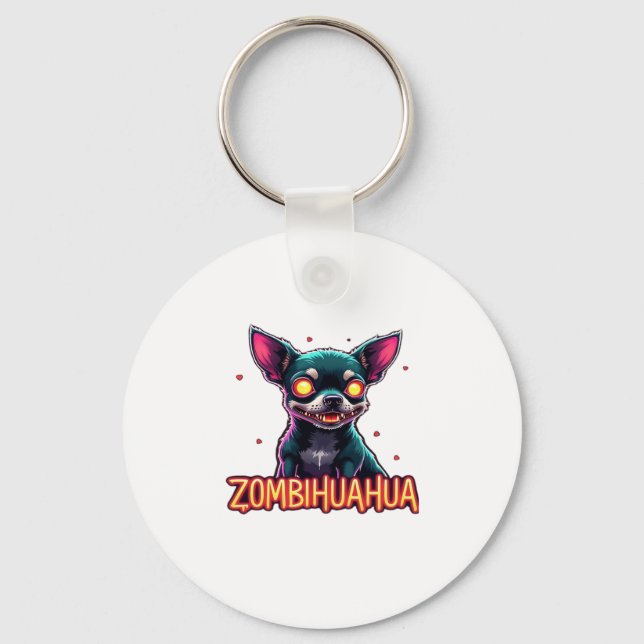 Chihuahua Chi Chichi Chiwawa Zombie Dog Halloween  Key Ring (Front)