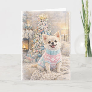 Chihuahua Christmas Card – Cozy Holiday Dog Scene