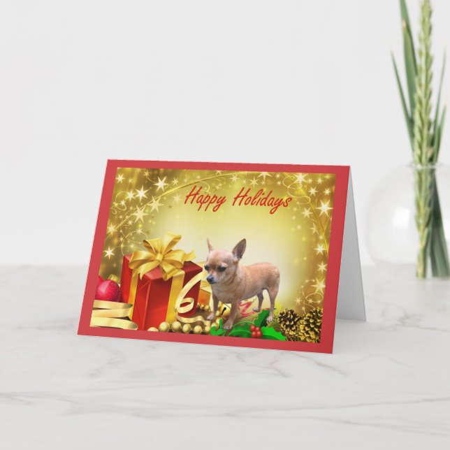 Chihuahua Christmas Card Holiday Gifts (Front)