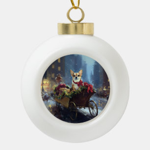 Chihuahua Christmas Ceramic Ball Christmas Ornament