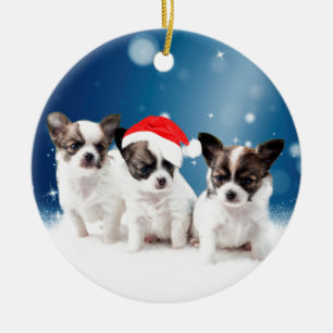 Chihuahua Christmas Ceramic Ornament
