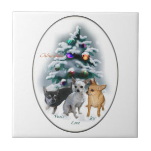 Chihuahua Christmas Ceramic Tile