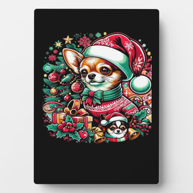 Chihuahua Christmas Cheer! Classic T-Shirt Plaque (Front)