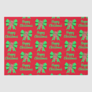 Chihuahua Christmas Dog & Green Bow Tissue Paper