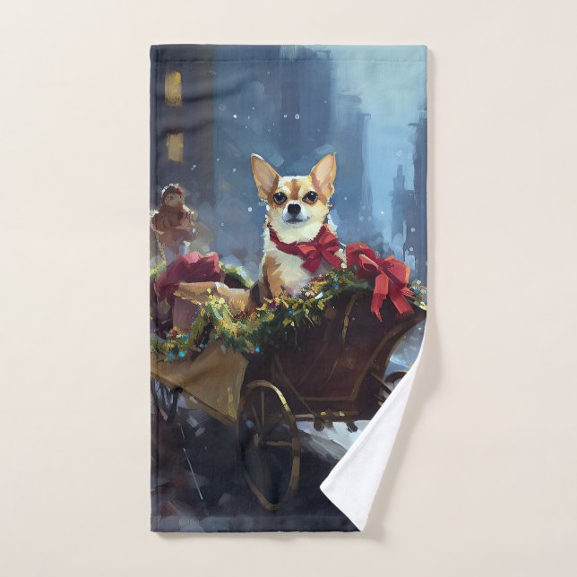 chihuahua Christmas Festive Season Bath Towel Set (Hand Towel)