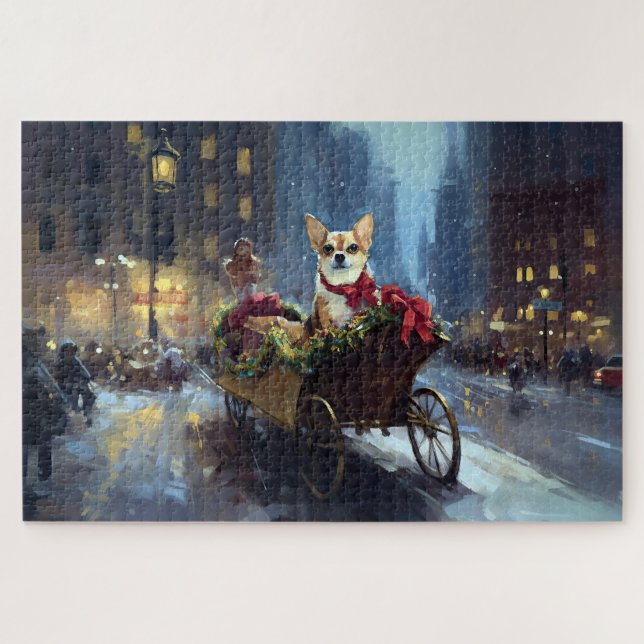 chihuahua Christmas Festive Season Jigsaw Puzzle (Horizontal)
