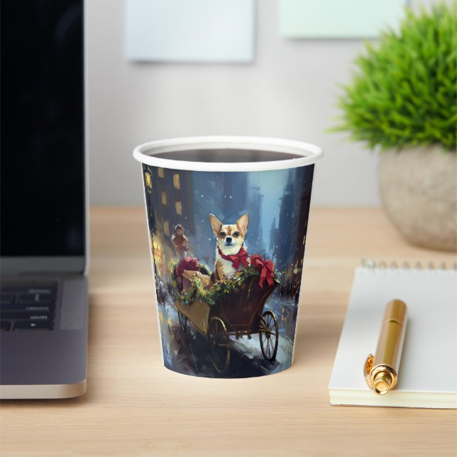 chihuahua Christmas Festive Season Paper Cups (Insitu)