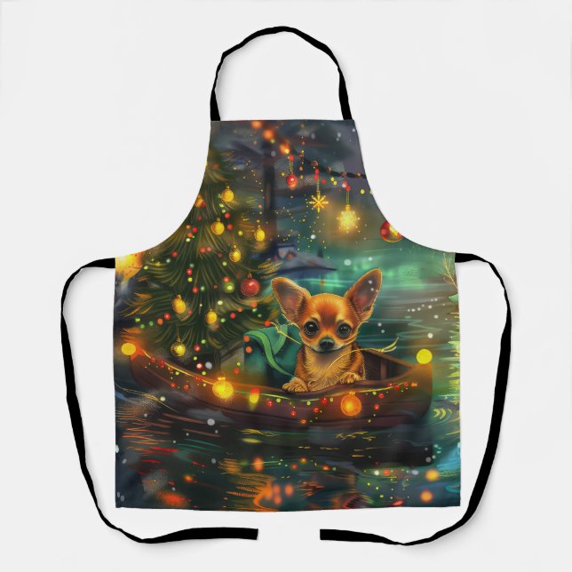 Chihuahua Christmas Festive Voyage Apron (Front)