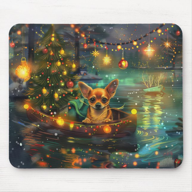 Chihuahua Christmas Festive Voyage Mouse Pad (Front)