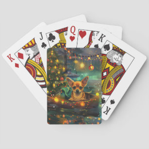 Chihuahua Christmas Festive Voyage Playing Cards