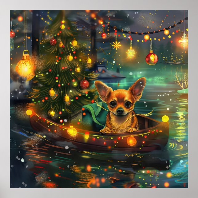Chihuahua Christmas Festive Voyage Poster (Front)