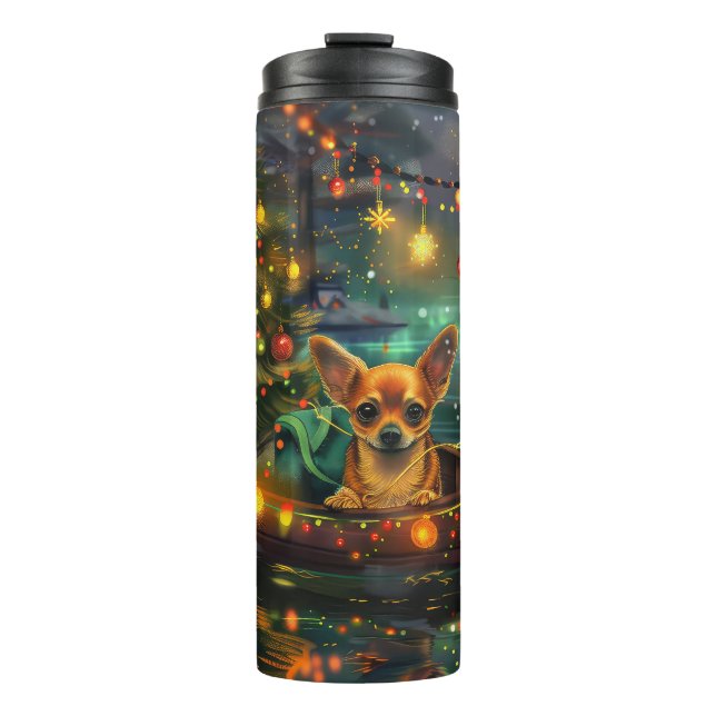 Chihuahua Christmas Festive Voyage Thermal Tumbler (Front)