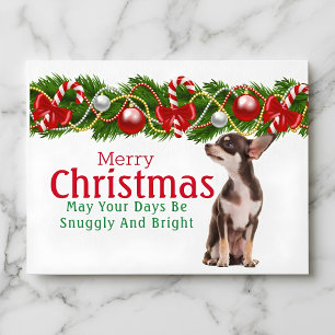 Chihuahua Christmas Garland Card