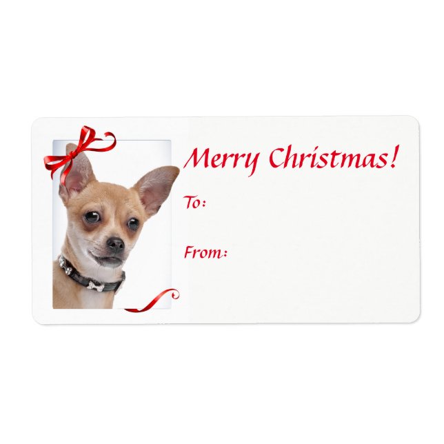 Chihuahua Christmas Gift Stickers (Front)