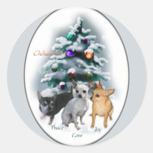 Chihuahua Christmas Gifts Classic Round Sticker