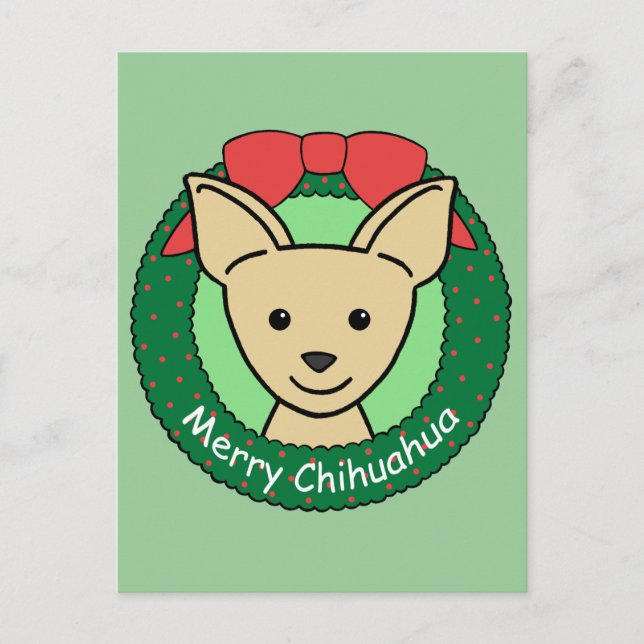 Chihuahua Christmas Holiday Postcard (Front)