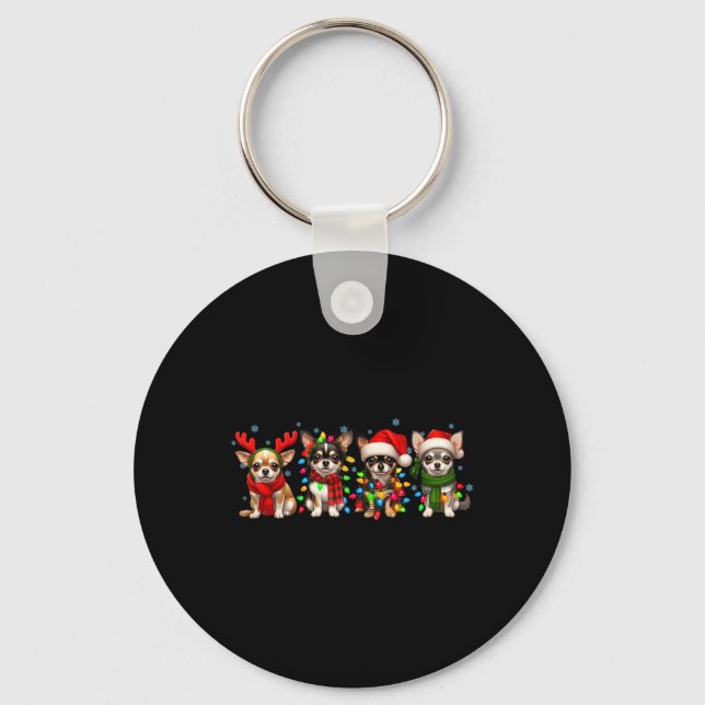 Chihuahua Christmas  Key Ring (Front)
