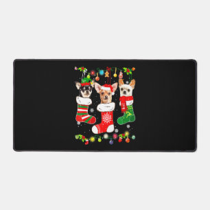 Chihuahua Christmas Lights Desk Mat