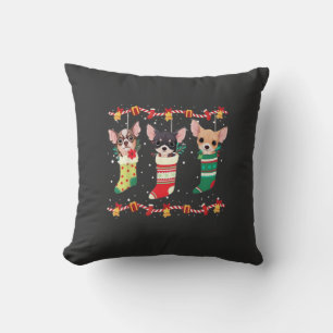 Chihuahua Christmas Lights Funny Xmas Dog Lover Es Cushion