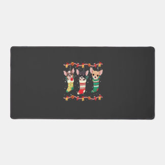 Chihuahua Christmas Lights Funny Xmas Dog Lover Es Desk Mat