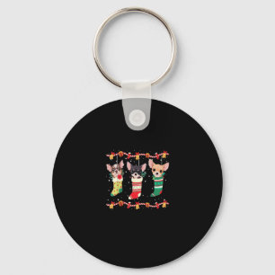 Chihuahua Christmas Lights Funny Xmas Dog Lover Es Key Ring