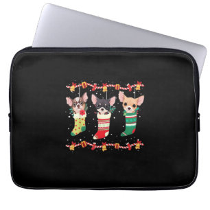 Chihuahua Christmas Lights Funny Xmas Dog Lover Es Laptop Sleeve