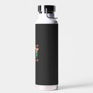 Chihuahua Christmas Lights Funny Xmas Dog Lover Es Water Bottle