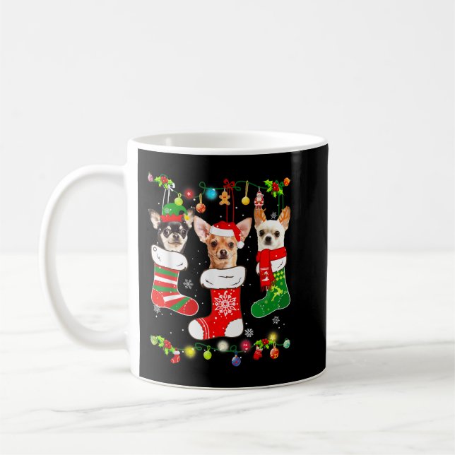 Chihuahua Christmas Lights Gift Funny Xmas Dog Lov Coffee Mug (Left)