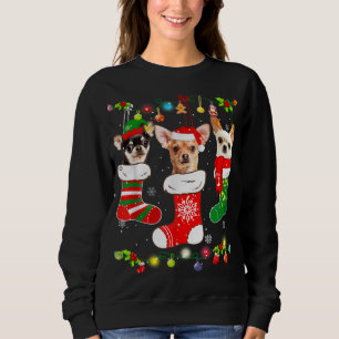 Chihuahua Christmas Lights Gift Funny Xmas Dog Lov Sweatshirt