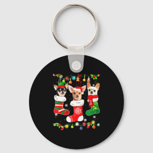 Chihuahua Christmas Lights Key Ring