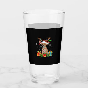 Chihuahua Christmas Lights Santa Oversized T-Shirt Glass