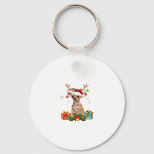 Chihuahua Christmas Lights Santa Oversized T-Shirt Key Ring