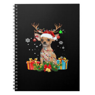 Chihuahua Christmas Lights Santa Oversized T-Shirt Notebook