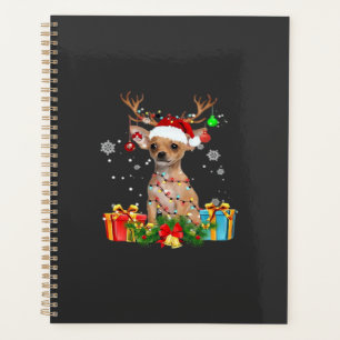 Chihuahua Christmas Lights Santa Oversized T-Shirt Planner
