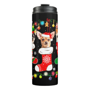 Chihuahua Christmas Lights Thermal Tumbler