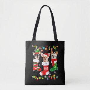 Chihuahua Christmas Lights Tote Bag