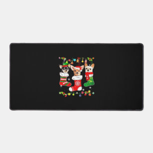 Chihuahua Christmas Lights Xmas Dog Classic T-Shir Desk Mat