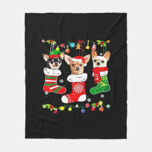 Chihuahua Christmas Lights Xmas Dog Classic T-Shir Fleece Blanket
