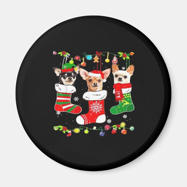 Chihuahua Christmas Lights Xmas Dog Classic T-Shir Magnet (Front)